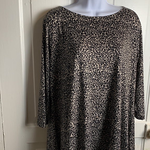 Nicole Miller Studio Leopard Print Long Sleeve Top Size 2X - Picture 7 of 10